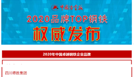 集团入选2020中国钢铁行业品牌榜“中国卓越钢铁企业品牌”